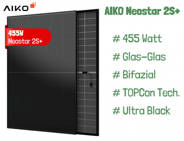 PV Module AIKO Neostar 2S+ 455W Glas-Glas Ultra Black Module